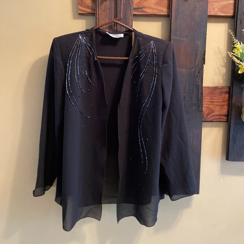 Sheer Top Overlay w/ Beadwork